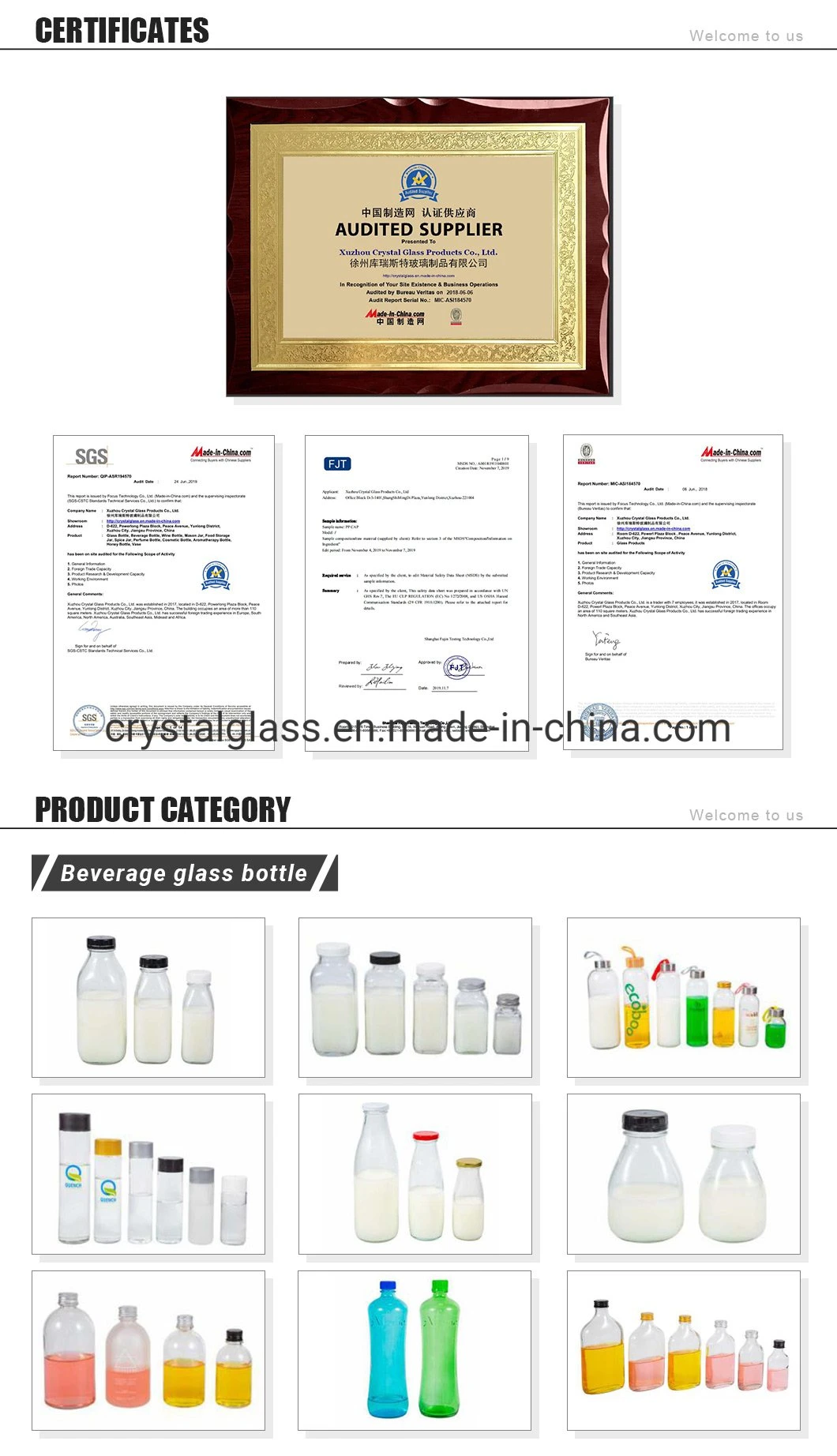 100ml 250ml 300ml 350ml 375ml 400ml 500ml 800ml Juice Beverage Water Glass Bottle with Screw Lid