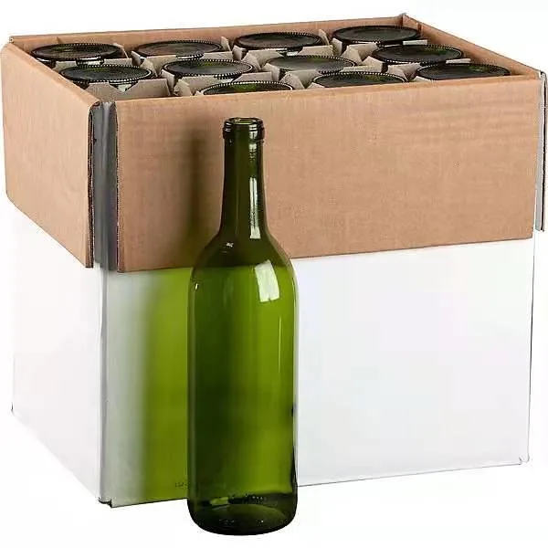 Hot Sale 750ml Bordeaux Champagne Green Wine Bottle with Cork Lid