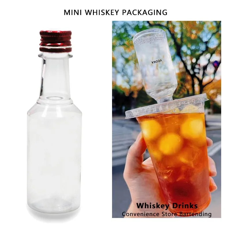 Small Glass Wine Bottle 50 Ml for Sample Wine Pet Bottle Liquor Bottle Vodka/Whisky/Tequila Bottle