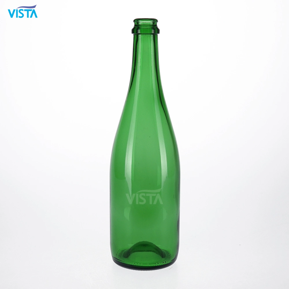 Stock 750ml Normal Flint Wine Champagne Whisky Rum Liquor Alcohol Spirit Green Glass Bottle with Cork Top