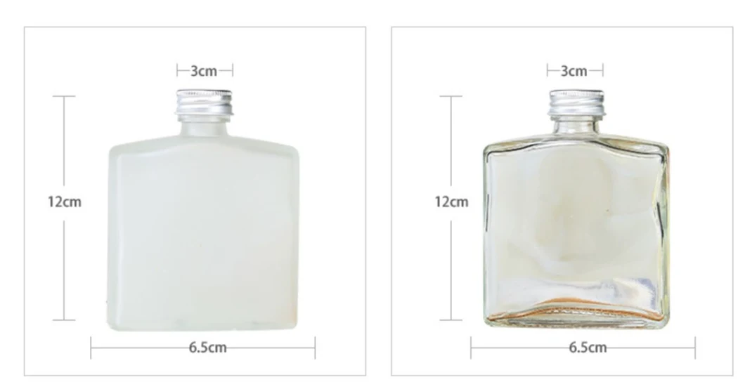 New Style 100ml 200ml Cold Collection Ice Drop Coffee Bottle Flat Square Wine Bottle 200ml Glass Milk Tea Juice Aluminum Cover Bottle