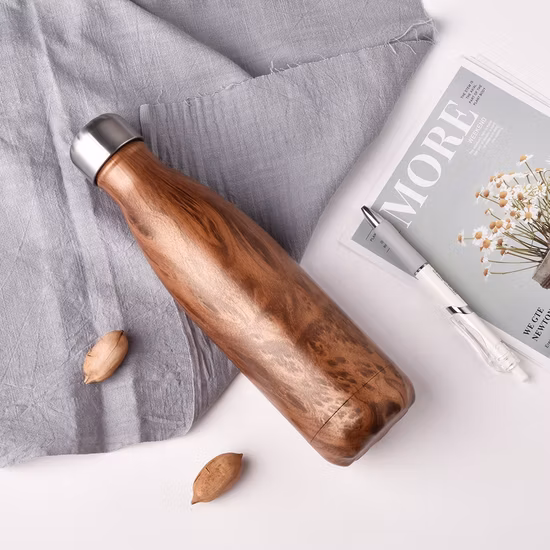 Изготовление на заказ OEM-бутылок с двойными стенками и большим горлышком с кофейным порошковым покрытием для горячей воды в путешествиях